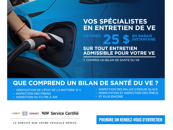 25 $ de rabais sur service d'un VÉ