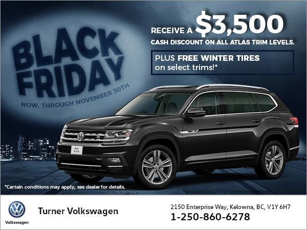 Turner Volkswagen's Black Friday Event on the Atlas!