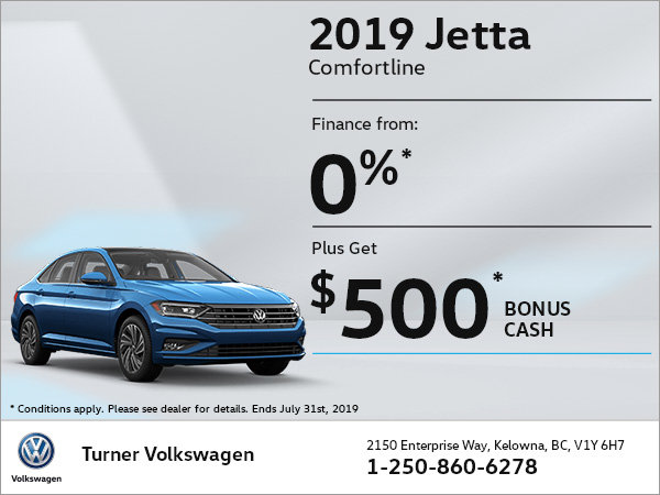 2019 Jetta: 0% & $500 bonus!