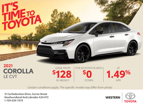 Western Toyota | The 2021 Corolla L 6M in Corner Brook