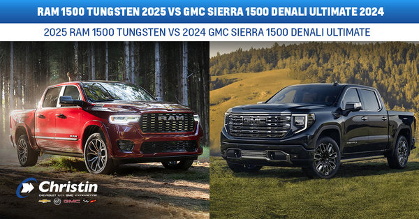 Comparison between the 2025 RAM 1500 Tungsten and the 2024 GMC Sierra 1500 Denali Ultimate