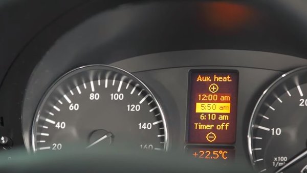 Warm up your Mercedes-Benz Sprinter: Set the auxiliary heat timer.