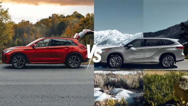 2025 INFINITI QX50 vs. 2025 Toyota Highlander: Two Very Different Takes on Versatility