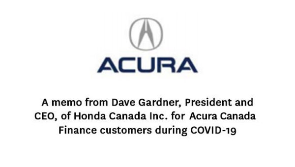 Acura Canada Finance COVID-19 Update