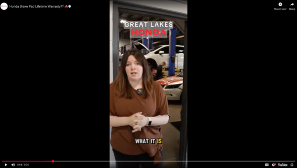Honda Brake Pad Lifetime Warranty?