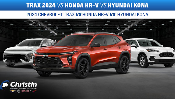 Comparatif Chevrolet Trax 2024 vs Honda HR-V vs Hyundai Kona