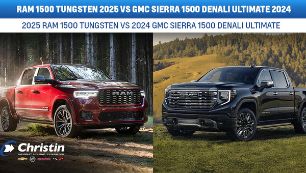 Comparison between the 2025 RAM 1500 Tungsten and the 2024 GMC Sierra 1500 Denali Ultimate