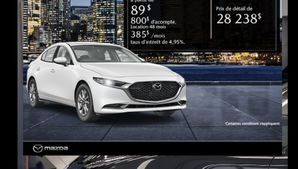 Louez la magnifique Mazda 3 !