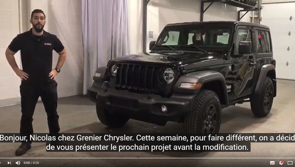 Jeep JL Sport 2018 avant modifications GRENIER OFF ROAD