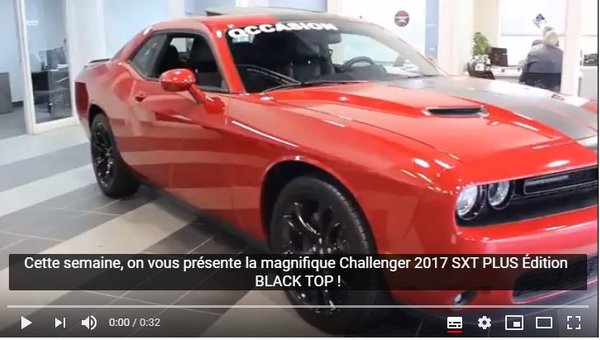 VÉHICULE VEDETTE: Dodge Challenger SXT PLUS 2017