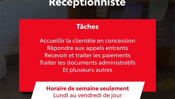 RÉCEPTIONNISTE