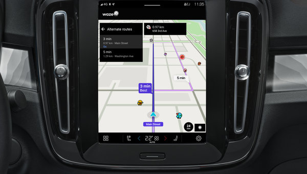 Nouvel ajout à l'écosystème numérique de Volvo : Waze Navigation désormais disponible dans la voiture