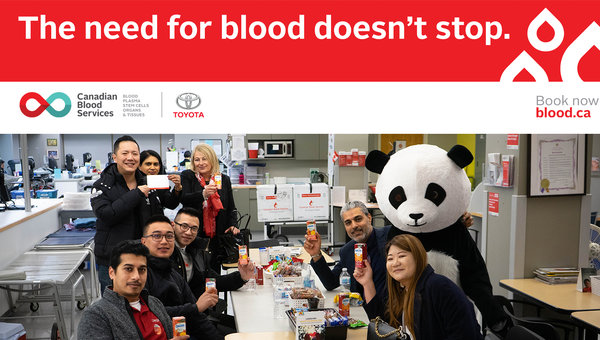Regency Toyota is proud to support the Canadian Blood Services!