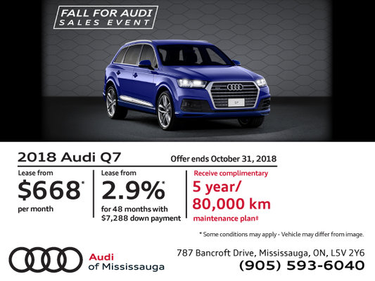 Audi Q7 Fall For Audi Sales Event Audi Of Mississauga Promotion