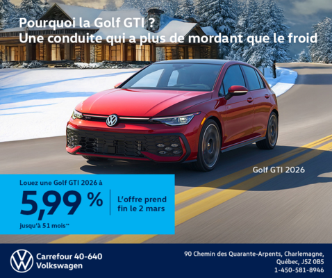 Procurez-vous la Volkswagen Golf Gti 2026