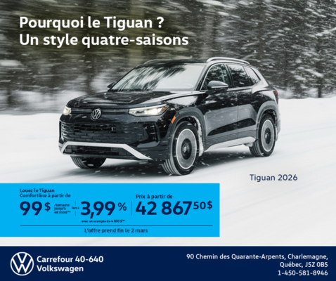Procurez-vous le Volkswagen Tiguan 2026