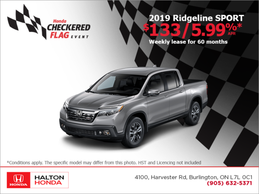 Honda Ridgeline Lease >> Lease The 2019 Honda Ridgeline Halton Honda Promotion In Burlington Honda Ridgeline Lease >> Lease The 2019 Honda Ridgeline Halton Honda Promotion In Burlington
