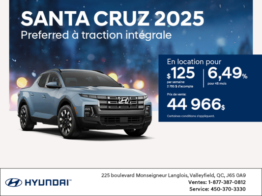 Procurez-vous le Hyundai Santa Cruz 2025