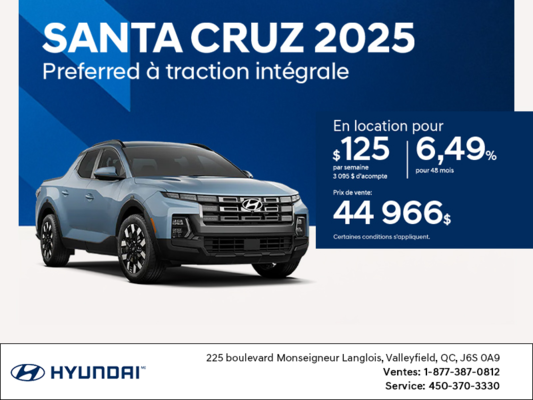 Procurez-vous le Hyundai Santa Cruz 2025