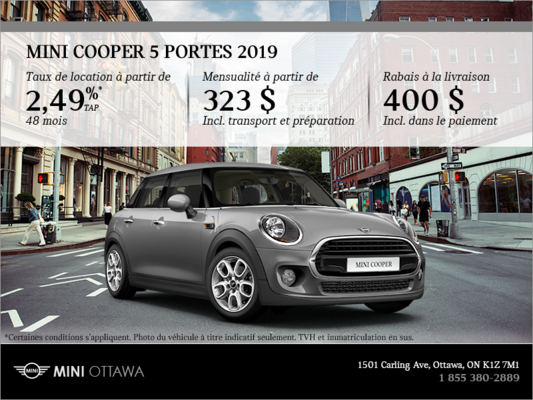 La Mini Cooper 5 Portes 2019 Promotion Mierins Automotive Group à