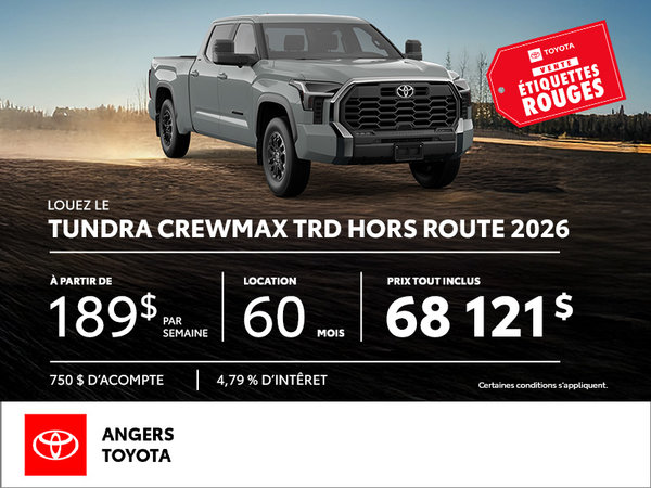 Louez le Toyota Tundra Crewmax 2026