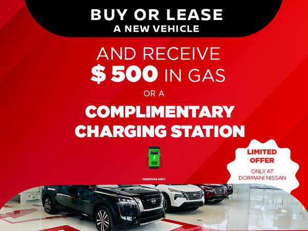 Receive $500 in gas or a charging station