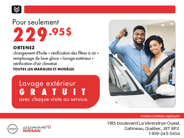 Promotions sur l'entretien