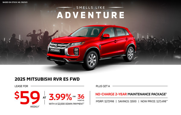 Lease a 2025 Mitsubishi RVR ES FWD for as low as $59 weekly*