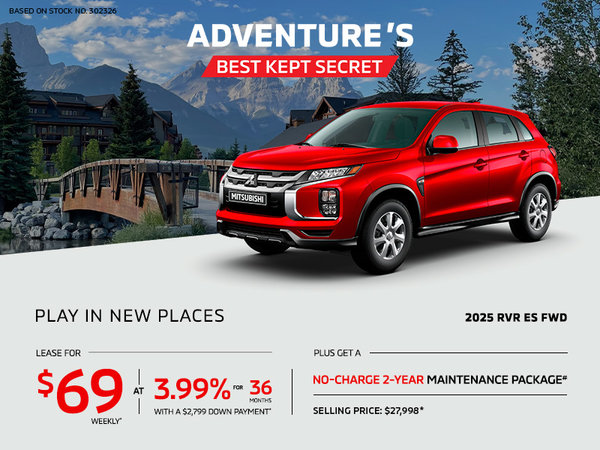 Lease a 2025 Mitsubishi RVR ES FWD for as low as $69 weekly*