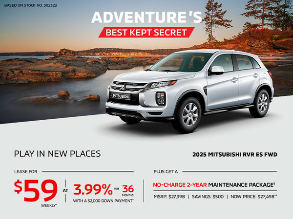 Lease a 2025 Mitsubishi RVR ES FWD for as low as $59 weekly*