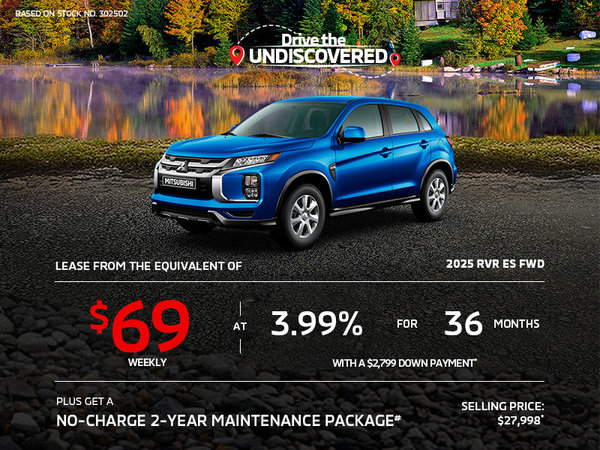 Lease a 2025 Mitsubishi RVR ES FWD for as low as $69 weekly*