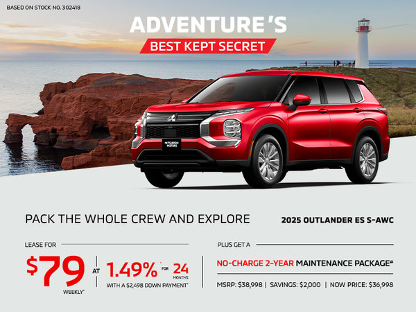 Own a 2025 Mitsubishi Outlander ES S-AWC for as low as $79 weekly*