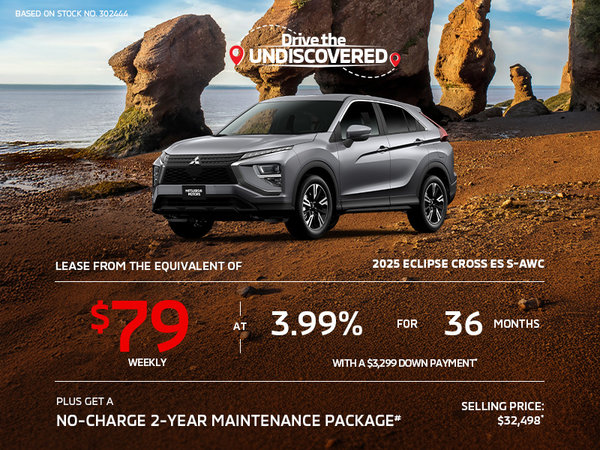 Lease a 2025 Mitsubishi Eclipse Cross ES S-AWC for as low as $79 weekly*