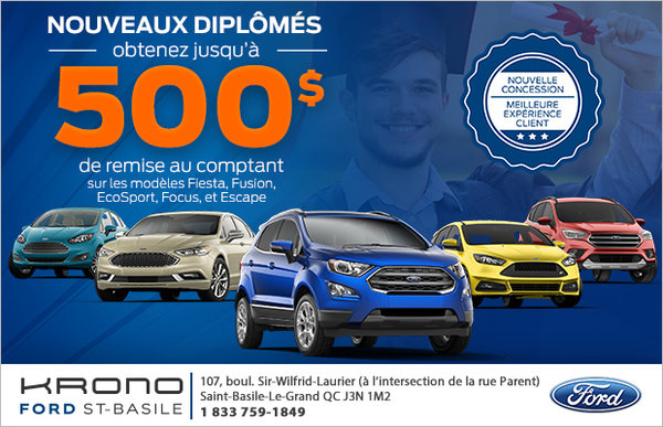 Rabais pour les nouveaux diplômés!