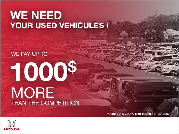 We Buy Your Pre-Owned Vehicule