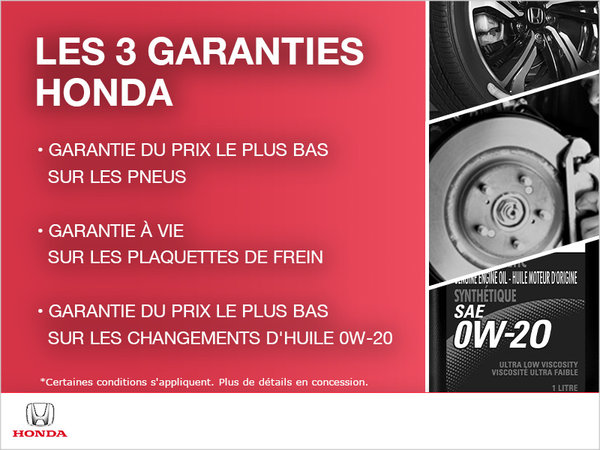 Les 3 garanties Honda