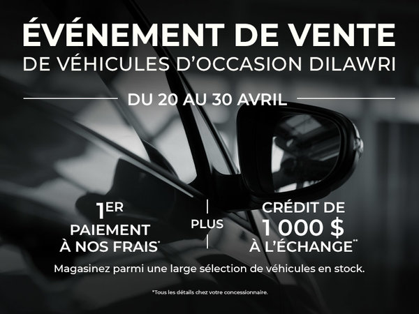 Événement de vente de véhicules d’occasion | Du 20 au 30 avril