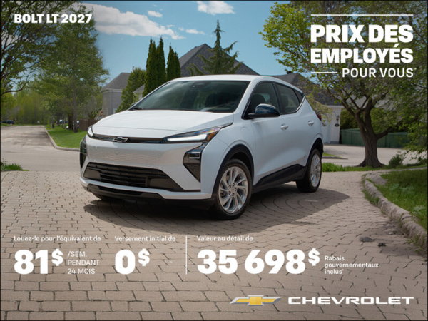 Procurez-vous le Chevrolet Bolt LT 2027