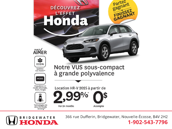 Obtenez le Honda HR-V 2025 !