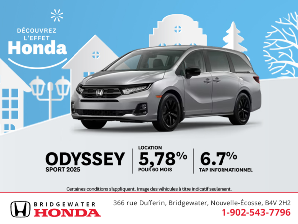 Obtenez le Honda Odyssey 2025 !