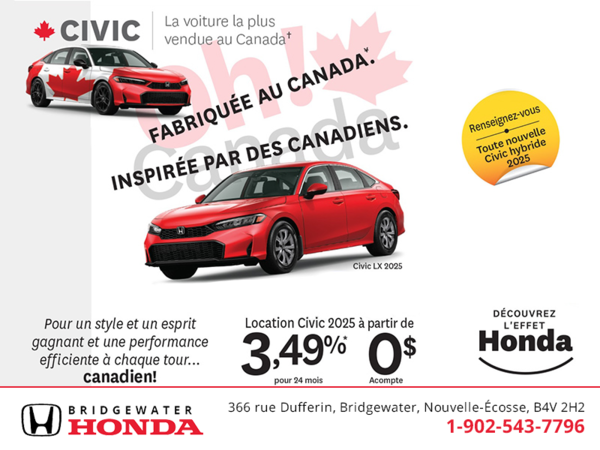 Obtenez la Honda Civic Berline 2025!