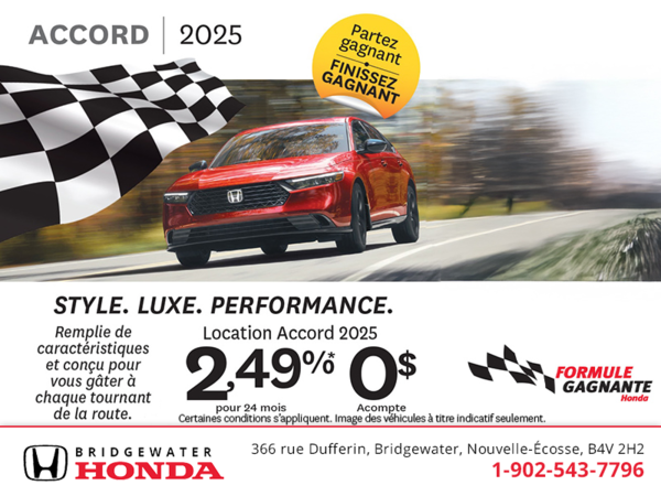 Obtenez le Honda Accord 2025 !