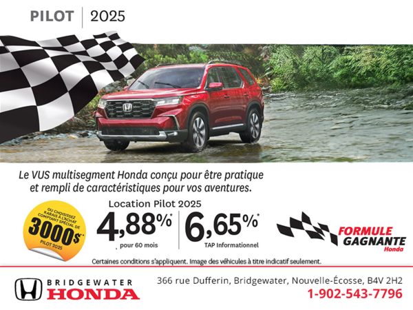 Obtenez le Honda Pilot 2025 !