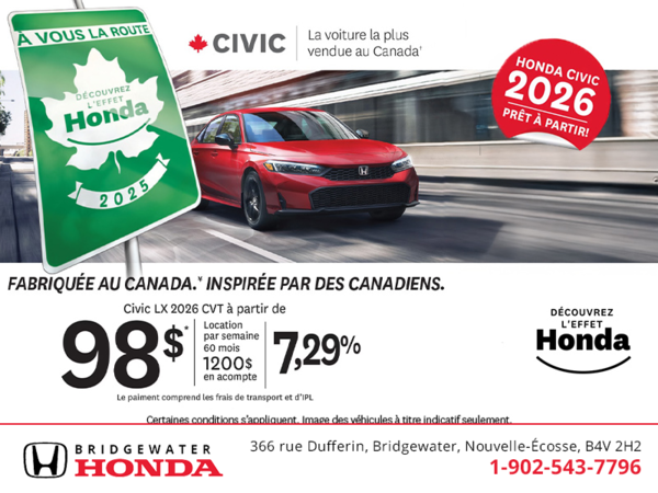 Obtenez la Honda Civic 2025!