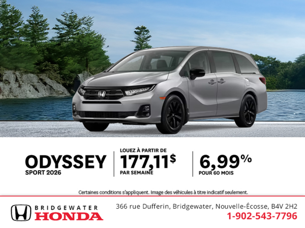 Obtenez le Honda Odyssey 2026 !