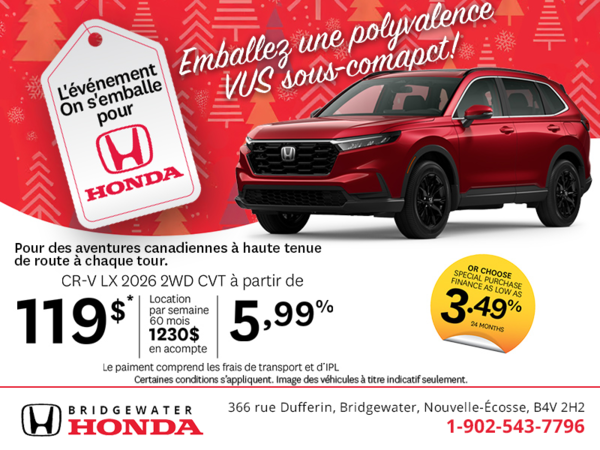 Obtenez le Honda CR-V 2026 !