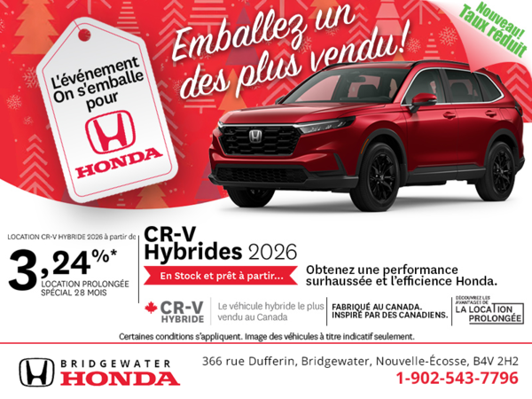 Obtenez le Honda CR-V hybride 2026 !	