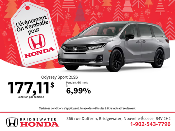 Obtenez le Honda Odyssey 2026 !