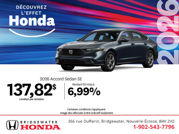 Obtenez le Honda Accord 2026 !