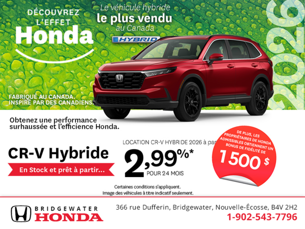 Obtenez le Honda CR-V hybride 2026 !	